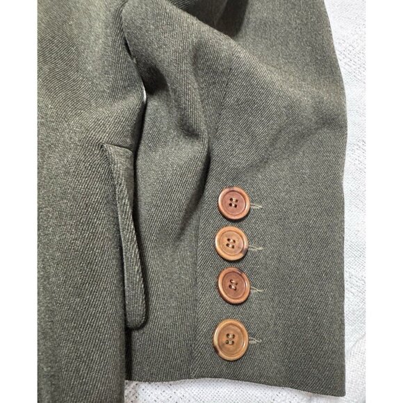 Balenciaga Paris Khaki Double Breasted Blazer Jacket Vintage 40 Hourglass Wool - Picture 8 of 13